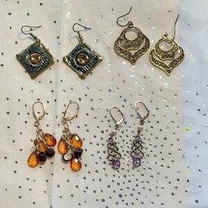 BUNDLE: Four pairs of Fashion Dangle Earrings